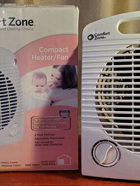Comfort Zone Compact Heater/Fan-White